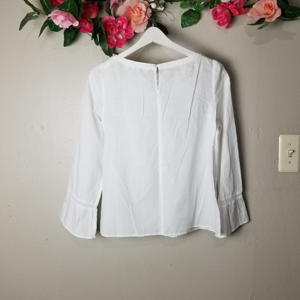 Uniqlo white boho cotton top size M - Picture 2 of 6